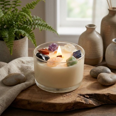 Velas de Cristal para Chakras Grandes - Sete Chakras