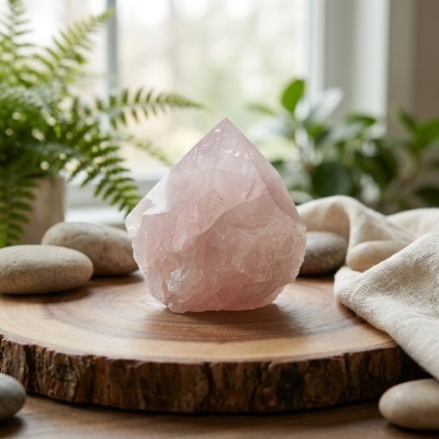 Pontas Semi-polidas de Quartzo Rosa - Beleza Natural e Energia Sutil