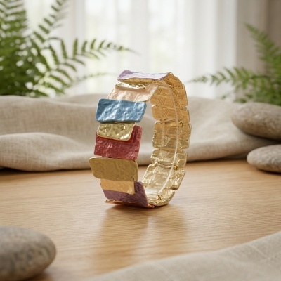 Pulseira Colorblock Elegance – Geométrica & Esmaltada