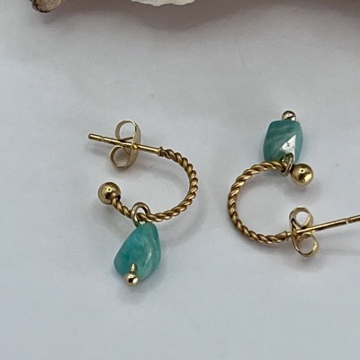 Brincos Fama com Amazonite