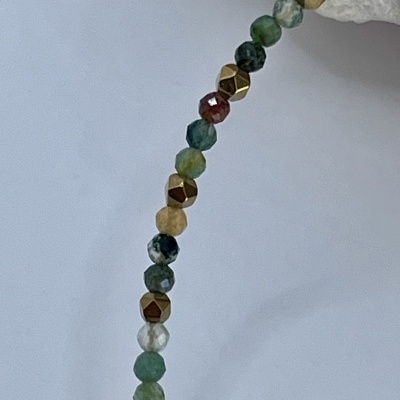 Pulseira Elegante de Ágata Indiana e Hematita - Estilo e Energia