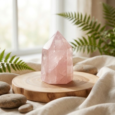 Pontas Semi-polidas de Quartzo Rosa - Beleza Natural e Energia Sutil