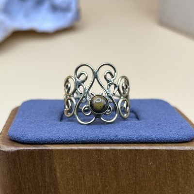 Anel de Bronze com Olho de Tigre Ajustável - Força, Proteção e Elegância Natural