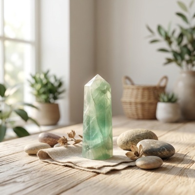 Ponta de Fluorite Verde Polida