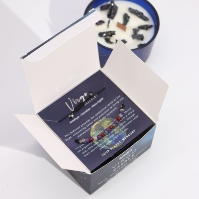 Vela de Cristal Virgem - Ametista, Cornalina e Aroma de Oud