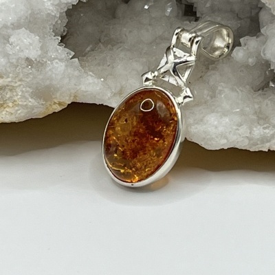 Pendente de Âmbar e Prata 925