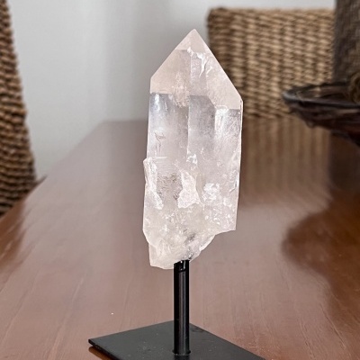 Quartzo Branco com Suporte - Ilumine o Seu Espaço