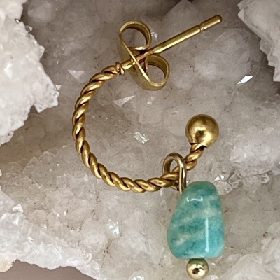 Brincos Fama com Amazonite