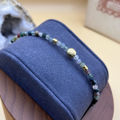 Pulseira de Ágata Indiana e Hematita - Estilo Elegante e Equilíbrio Energético