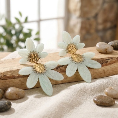 Brincos Pendente Flor – 100% Aço Inoxidável