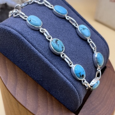Pulseira de Turquesa em Prata 925 - Harmonia Natural