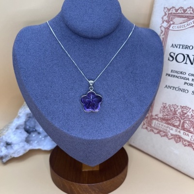 Colar com Ametista Natural em Prata 925