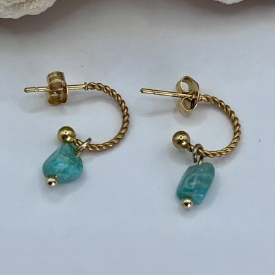 Brincos Fama com Amazonite