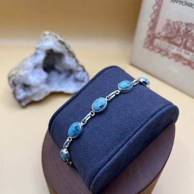 Pulseira de Turquesa em Prata 925 - Harmonia Natural