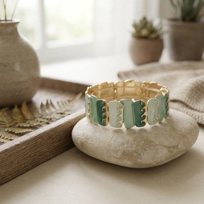 Pulseira Ocean Wave – Esmaltada & Dourada