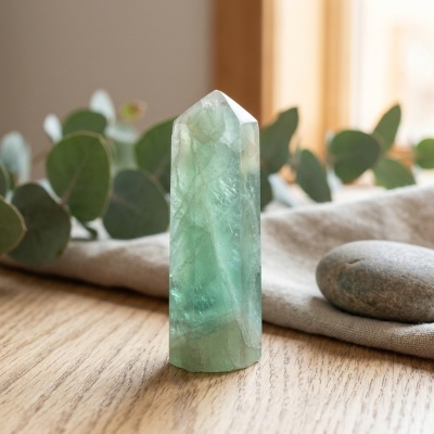 Ponta de Fluorite Verde Polida