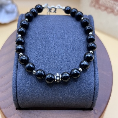 Pulseira em Prata 925 com Ônix Natural - Proteção, Força e Elegância Artesanal