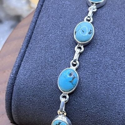 Pulseira de Turquesa em Prata 925 - Harmonia Natural