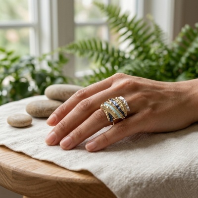 Anel Dourado Chic