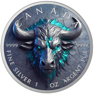 Canadá 5 Dollars 2025 Stone Zodiac Touro - 1 oz Prata Colorida