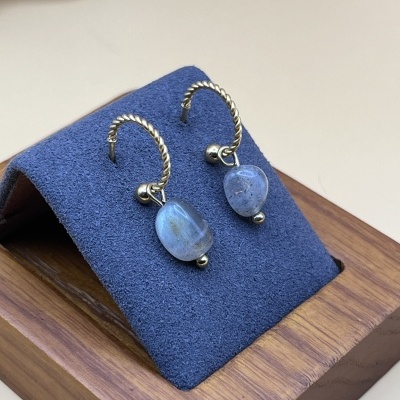 Brincos Crioulos em Aço Inoxidável com Labradorite