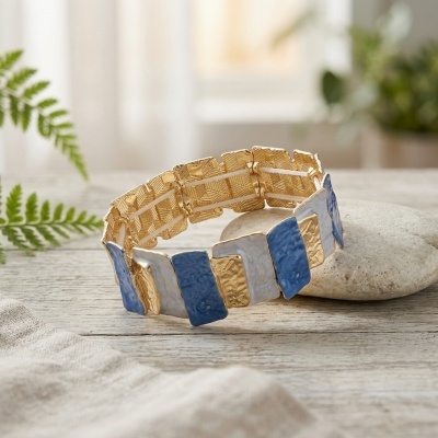 Pulseira Colorblock Elegance – Geométrica & Esmaltada