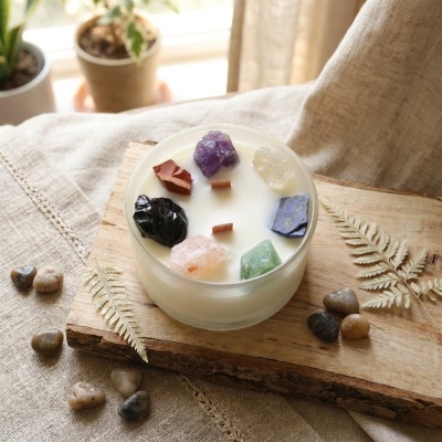 Velas de Cristal para Chakras Grandes - Sete Chakras