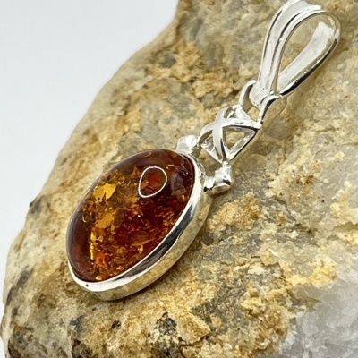 Pendente de Âmbar e Prata 925