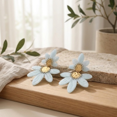 Brincos Pendente Flor – 100% Aço Inoxidável