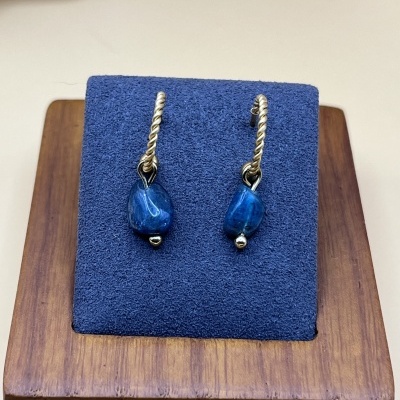 Brincos em Aço Inoxidável com Apatite Natural