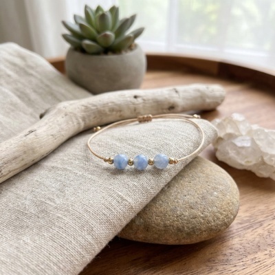 Pulseira Serenidade Azul - Água-Marinha