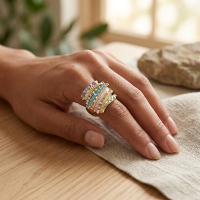 Anel Dourado Chic