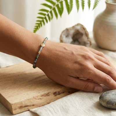 Pulseira de Ágata Indiana e Hematita - Estilo Elegante e Equilíbrio Energético
