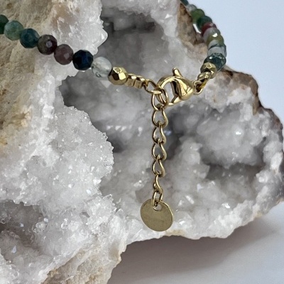 Pulseira de Ágata Indiana e Hematita - Estilo Elegante e Equilíbrio Energético