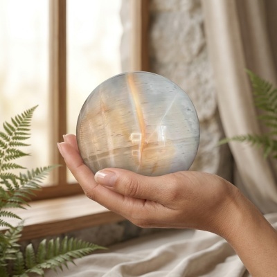 Esfera de Ágata Natural de Madagáscar – 1449 g (100 mm)
