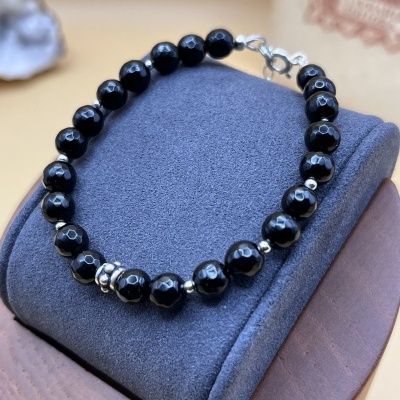 Pulseira em Prata 925 com Ônix Natural - Proteção, Força e Elegância Artesanal