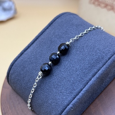 Pulseira em Prata 925 com Pedra Natural de Ônix – Proteção e Estabilidade