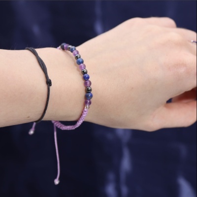 Vela de Cristal Aquário - Ametista, Lápis-Lazúli e Hematita