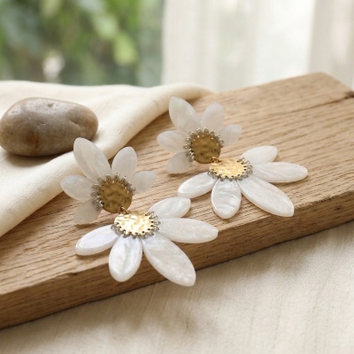 Brincos Pendente Flor – 100% Aço Inoxidável