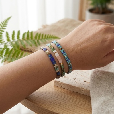 conjunto de pulseiras ajustáveis estilo boémio