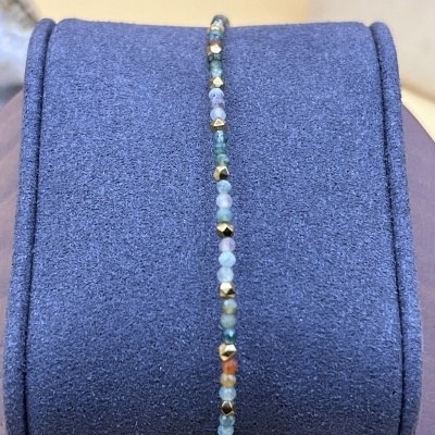 Pulseira Elegante de Ágata Indiana e Hematita - Estilo e Energia