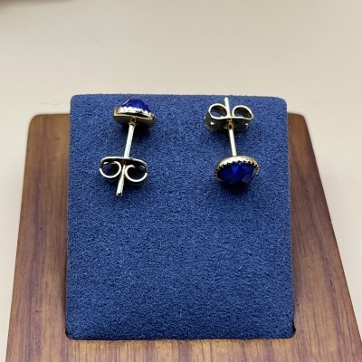 Brincos Dourados com Lápis-Lazúli - Minimalistas, Leves e Intemporais
