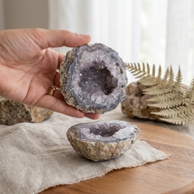 Geodo Duplo de Ágata com Drusa de Quartzo Natural — 1,07 kg | México
