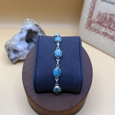 Pulseira de Turquesa em Prata 925 - Harmonia Natural