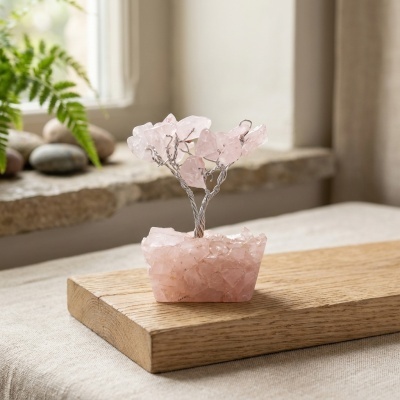 Mini Árvore de Pedras em Base de Orgonite - Elegância e Energia Harmoniosa