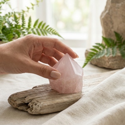 Pontas Semi-polidas de Quartzo Rosa - Beleza Natural e Energia Sutil