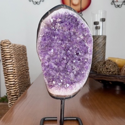 Drusa de Ametista Uruguaia Natural 3,3 kg - Pedra de Proteção e Equilíbrio para Decoração e Terapias