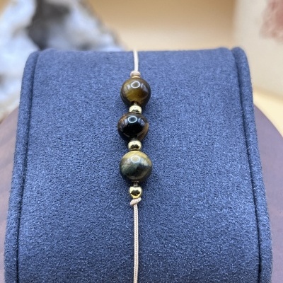 Pulseira Confiança e Coragem - Olho de Tigre