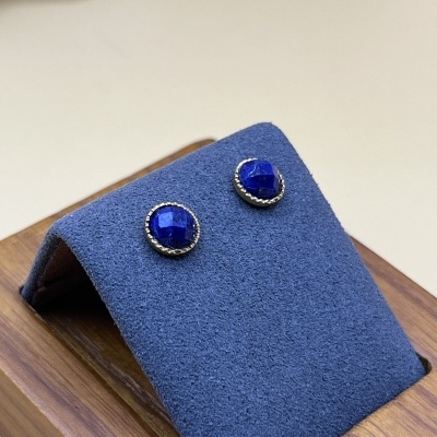 Brincos Dourados com Lápis-Lazúli - Minimalistas, Leves e Intemporais