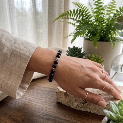 Pulseira em Prata 925 com Ônix Natural - Proteção, Força e Elegância Artesanal